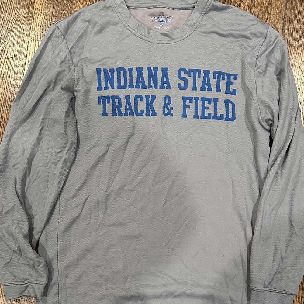 Russell Athletic Gray Indiana State Track & Field Long Sleeve Shirt